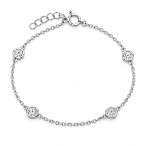 Pulsera Botón Oro Blanco 18K