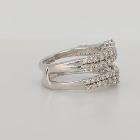 Anillo Oro Blanco Labios De Diamantes