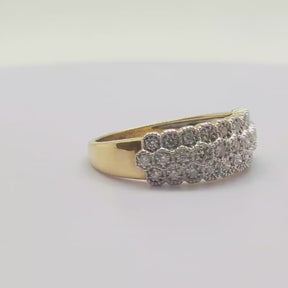 Anillo Panal De Abeja Oro Amarillo