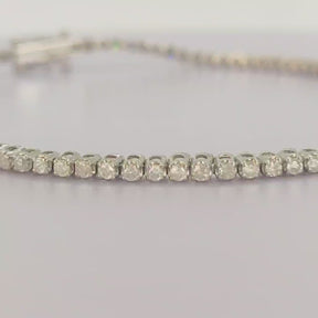 Pulsera Tenis Oro Blanco Y Brillantes