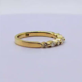 Cintillo Oro Amarillo 18K Brillantes Navette