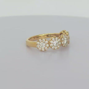 Anillo Aura 1 Quilate De Diamantes Oro Amarillo 18K