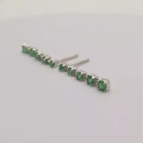 Aros Oro Blanco Colgantes Esmeraldas