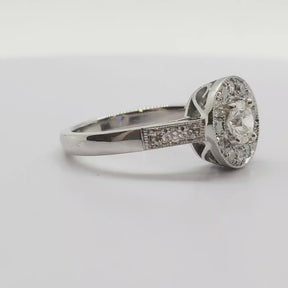Anillo Halo Ruleteado Platino