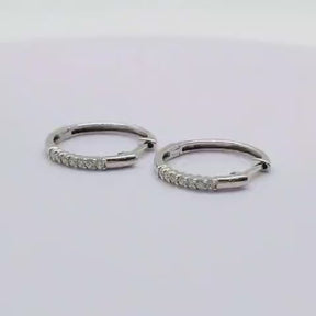 Argollas Oro Blanco y Brillantes