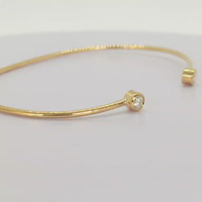 Esclava Oro Amarillo 18K Brillantes Botón