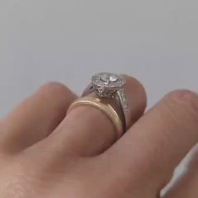 Anillo Halo Ruleteado Platino