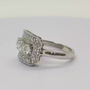 Anillo Placa Rectangular Platino 1 Quilate