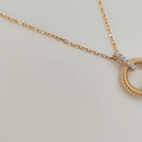 Collar Oro Amarillo 18K Halo Brillantes