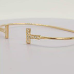 Esclava T De Brillantes Oro Amarillo 18K