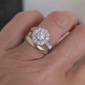 Anillo Halo Ruleteado Platino