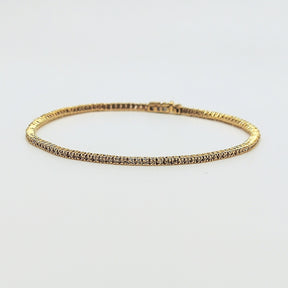 Pulsera Tenis Oro Amarillo Y Brillantes 1,10 Quilates