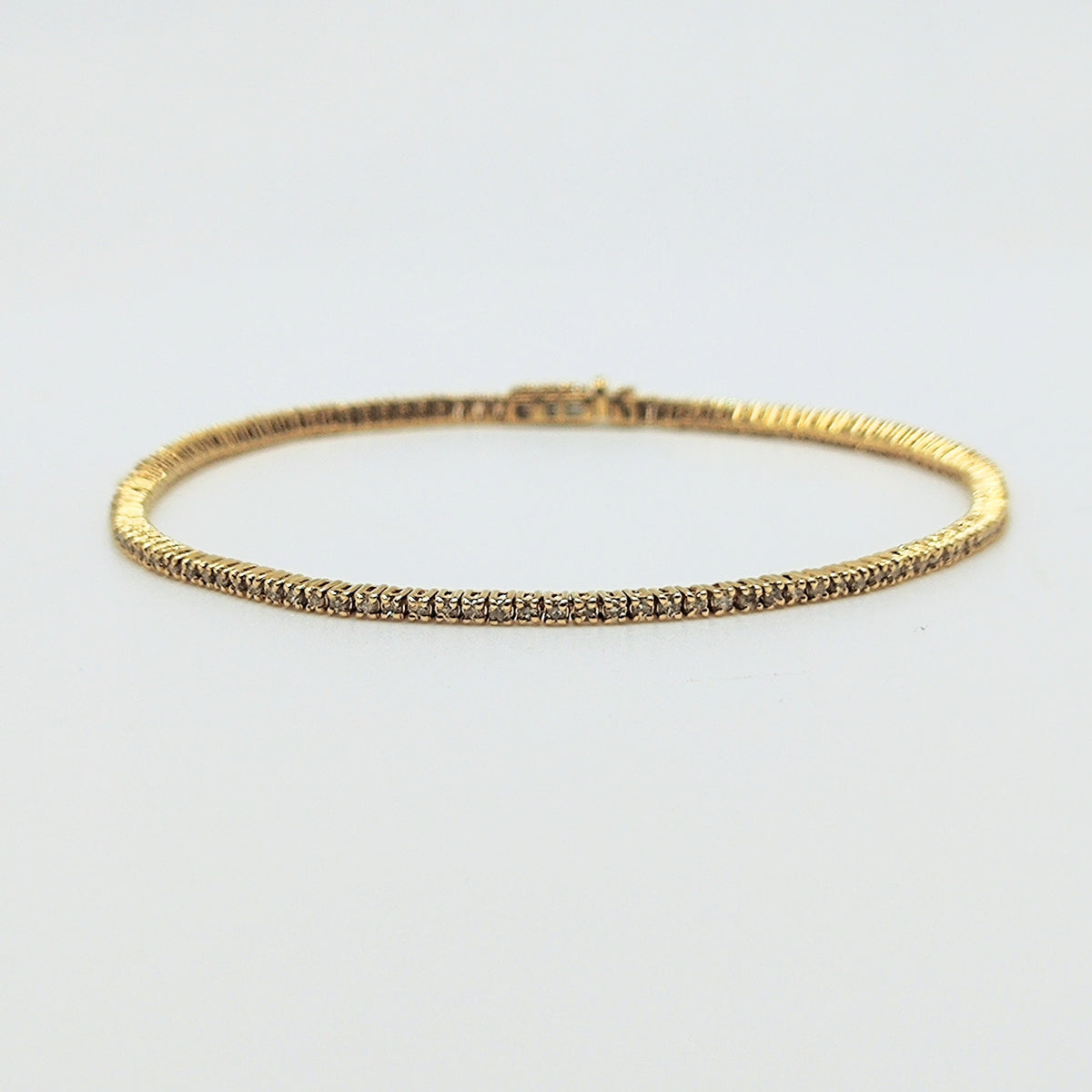 Pulsera Tenis Oro Amarillo Y Brillantes 1,10 Quilates