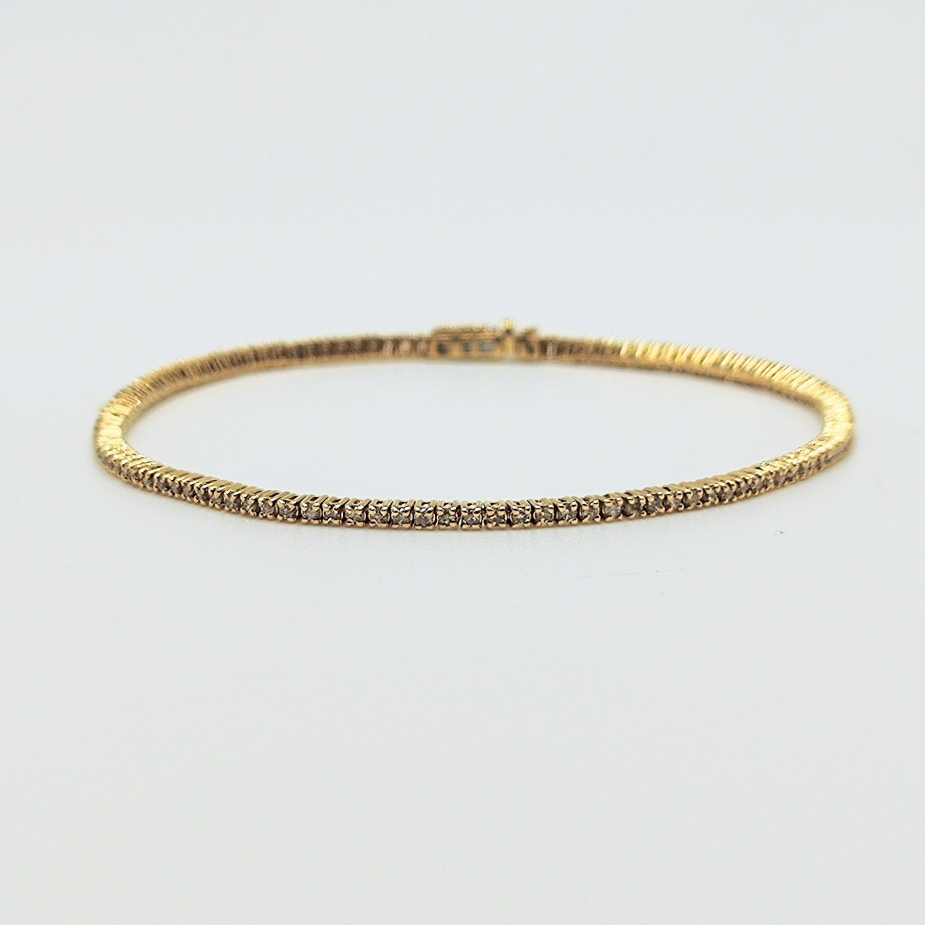 Pulsera Tenis Oro Amarillo Y Brillantes 1,10 Quilates