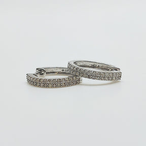 Argollas Oro Blanco Con Brillantes