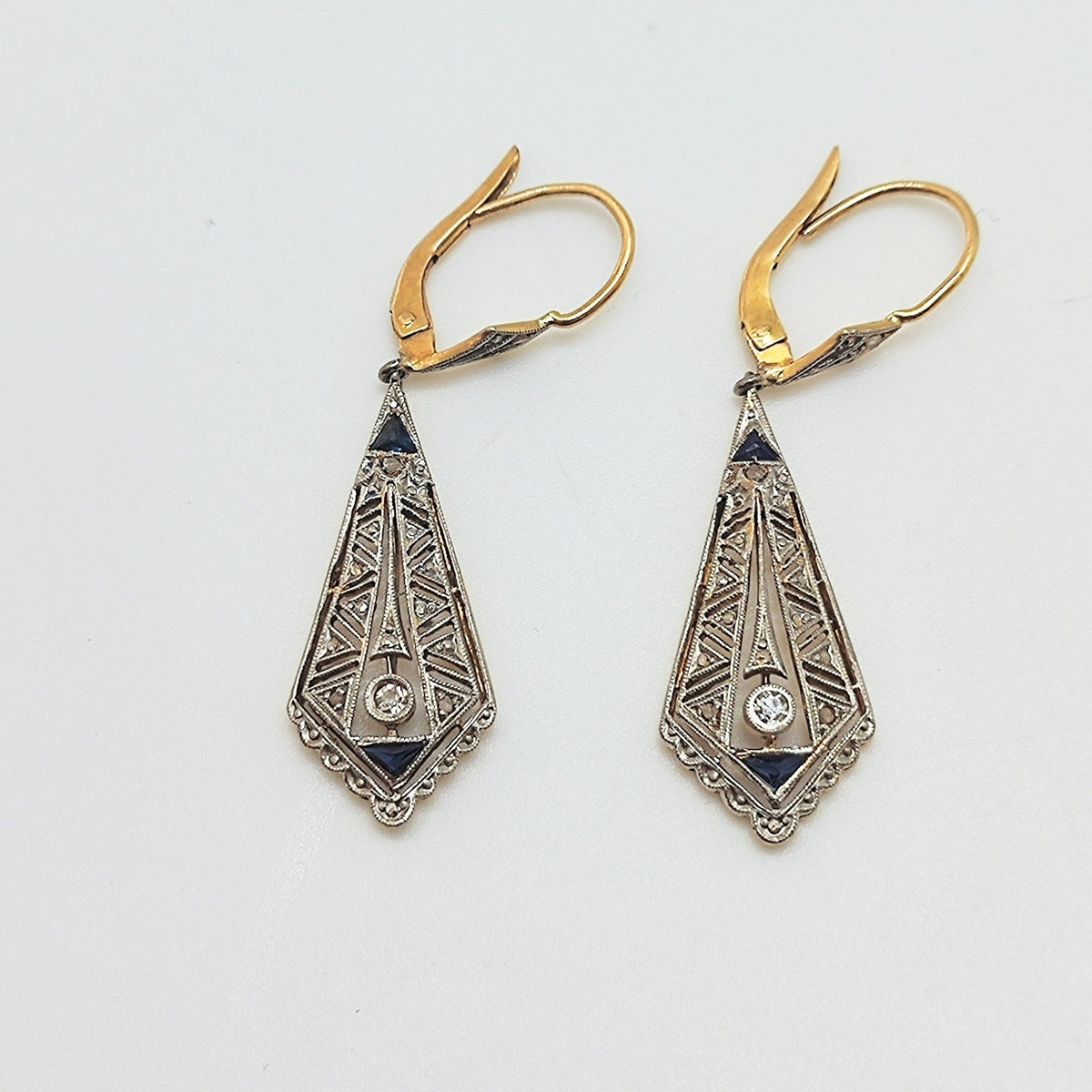 Aros Rombo Zafiros Y Brillantes