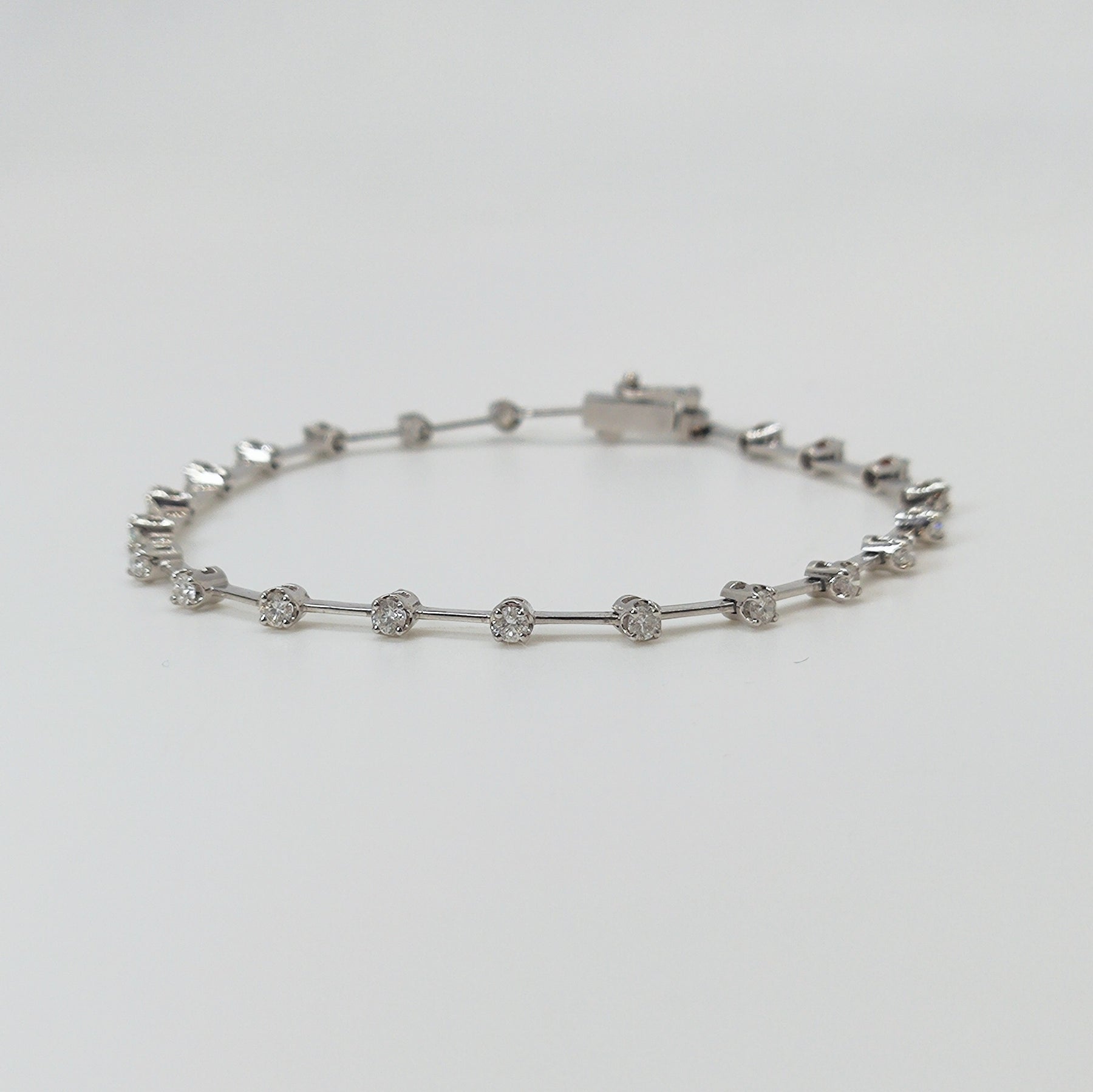 Pulsera Tennise Oro Blanco Y Brillantes