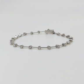 Pulsera Tennise Oro Blanco Y Brillantes