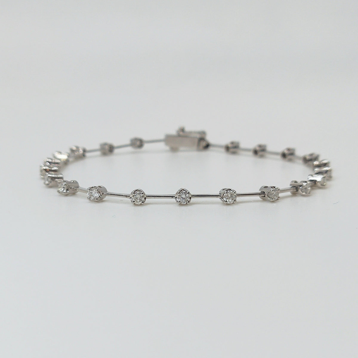 Pulsera Tennise Oro Blanco Y Brillantes