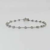 Pulsera Tennise Oro Blanco Y Brillantes