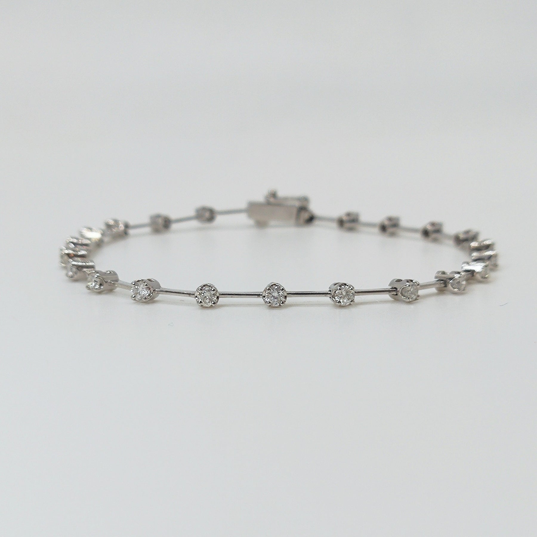 Pulsera Tennise Oro Blanco Y Brillantes