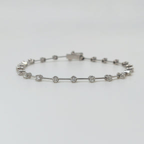 Pulsera Tennise Oro Blanco Y Brillantes