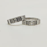 Argollas Brillantes Baguette Oro Blanco 18K