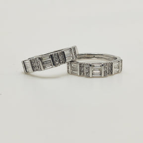 Argollas Brillantes Baguette Oro Blanco 18K