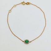 Pulsera Esmeralda y Brillantes Oro Amarillo 18K