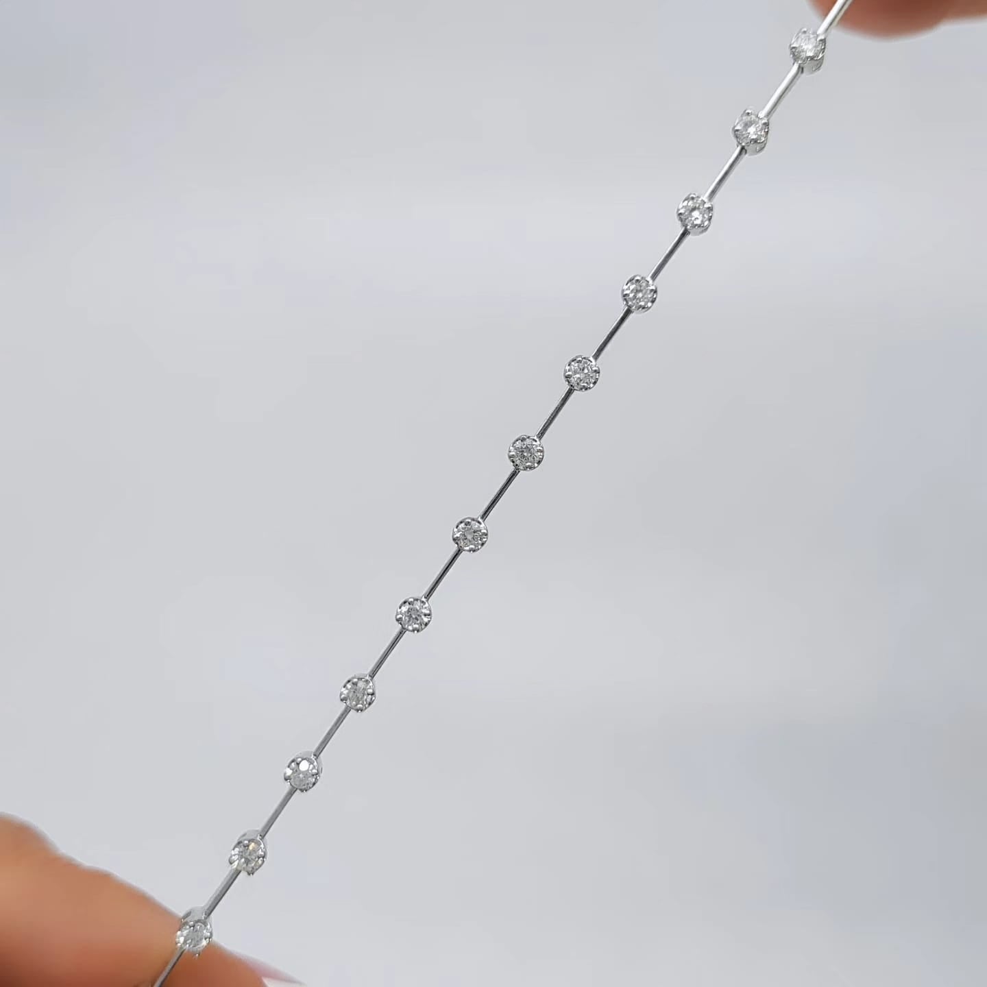 Pulsera Tennise Oro Blanco Y Brillantes