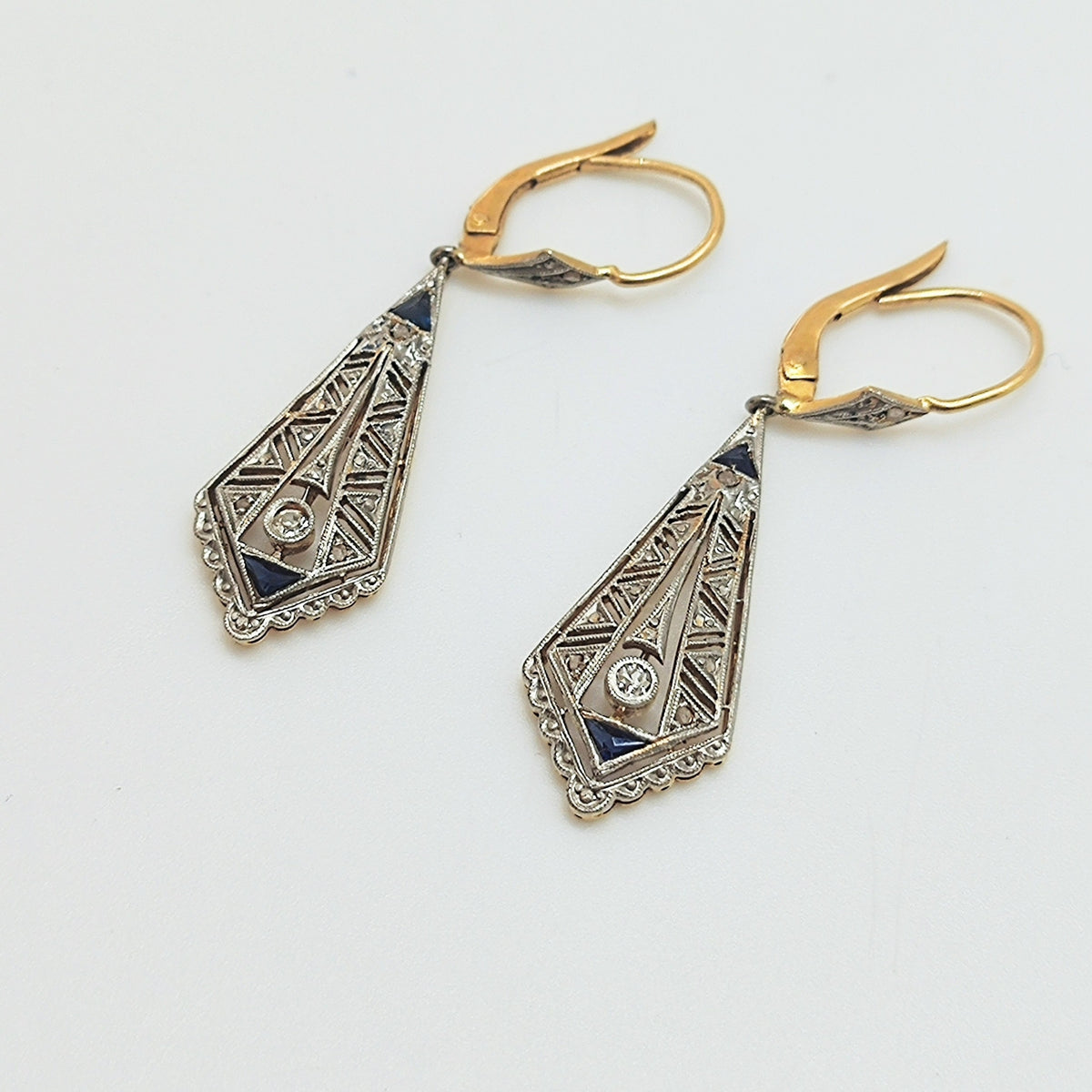 Aros Rombo Zafiros Y Brillantes