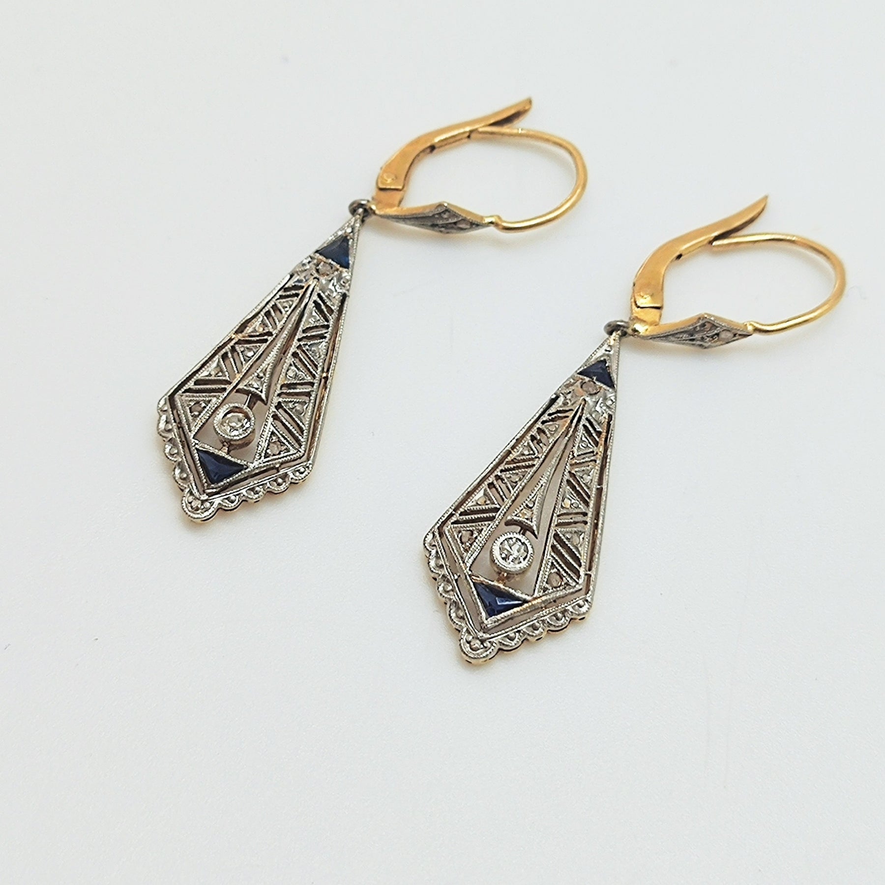 Aros Rombo Zafiros Y Brillantes