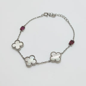 Pulsera Conchaperla y Rubíes